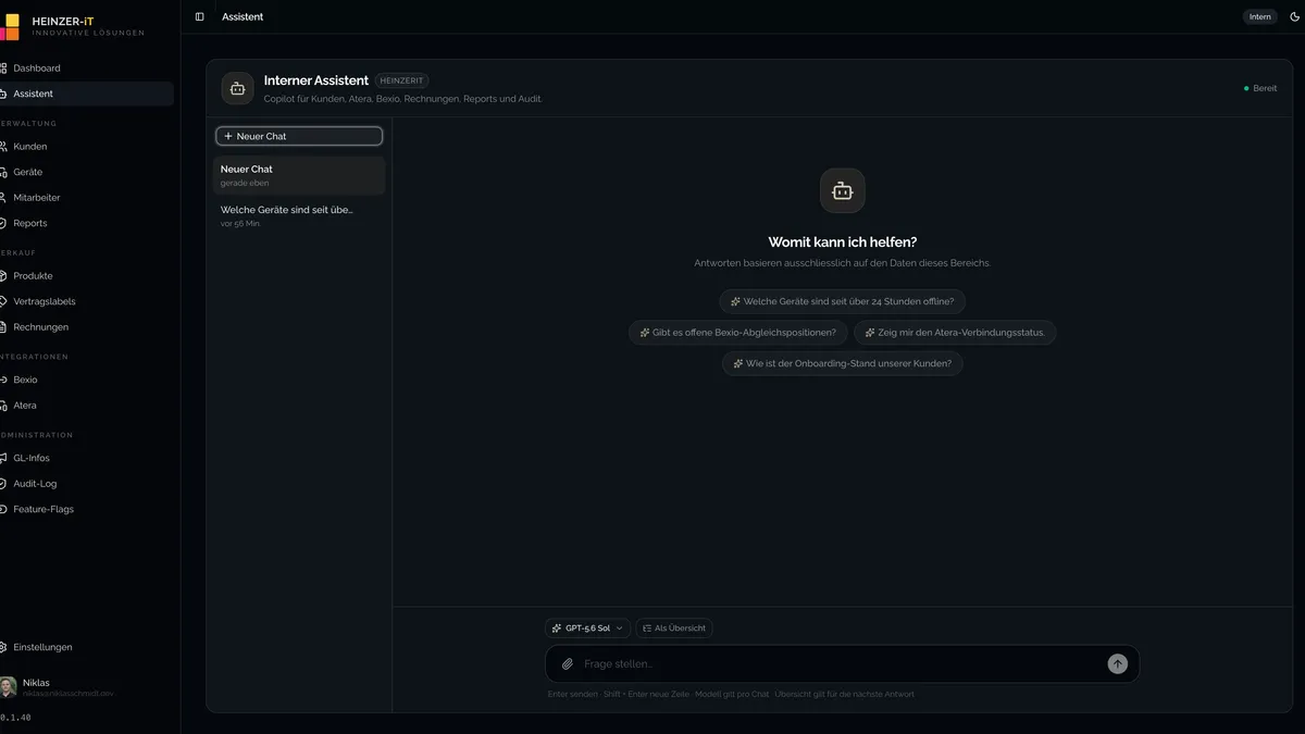 HeinzerIT Cockpit internal AI assistant