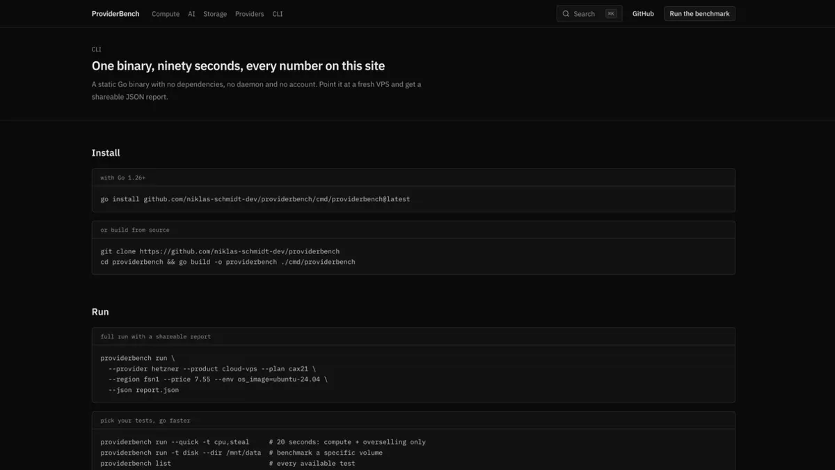 ProviderBench CLI documentation